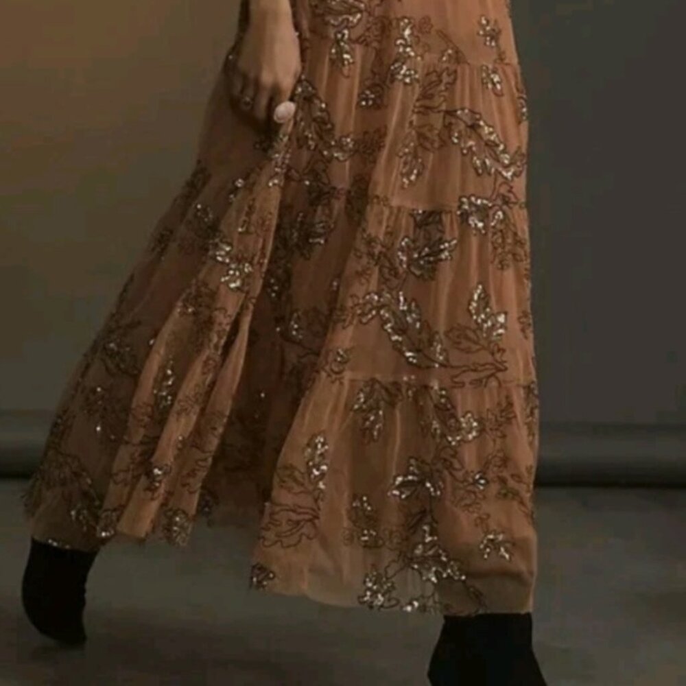 Anthropologie Dress Size Small Long Maeve Pink and Black - Picture 7 of 12